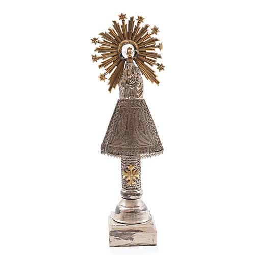 Sub.:42 - Lote: 194 -  Virgen del Pilar en plata, Joyero Tarongi Zaragoza