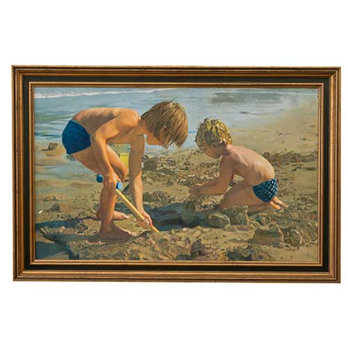 Sub.:42 - Lote: 92 - ISABEL GUERRA (Madrid, 1947) Ni�os en la playa