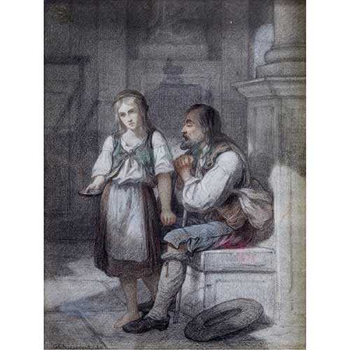 Sub.:42 - Lote: 19 - GUSTAVE ADOLF CHASSEVENT-BAQUES (1818 - 1901) Los Mendigos