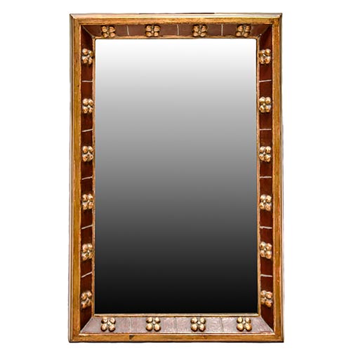 Sub.:5-On - Lote: 126 -  Espejo en madera tallada y dorada con decoraci�n floral.