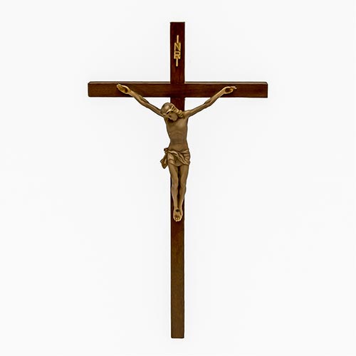 Sub.:5-On - Lote: 325 -  Cristo crucificado en resina emulando marfil sobre cruz de madera.