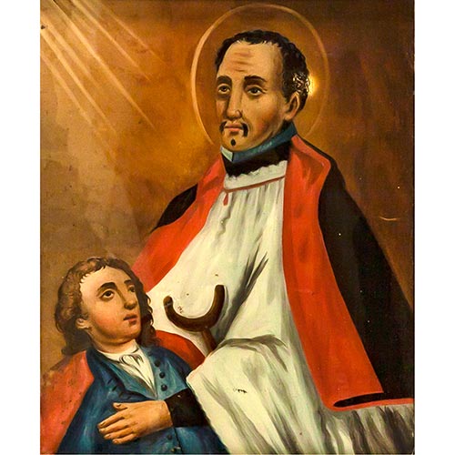 Sub.:5-On - Lote: 266A - ESCUELA COLONIAL, S. XIX Santo con ni�o