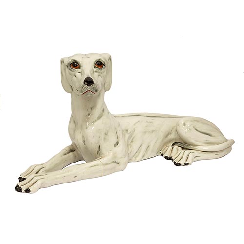 Sub.:5-On - Lote: 340A -  Perro Galgo en cer�mica vidriada. Consolidado