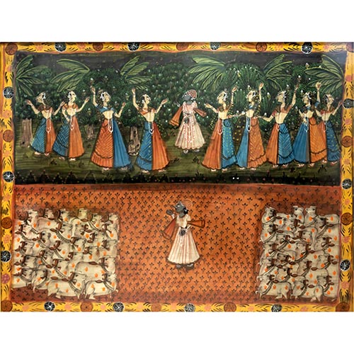 Sub.:5-On - Lote: 260 -  Gran cuadro Hind� con representaci�n de ceremonia.