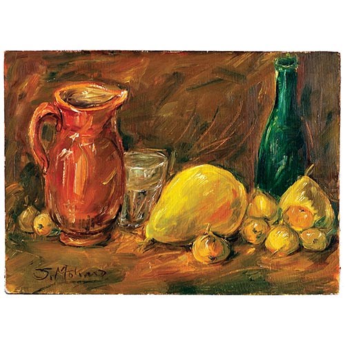 Sub.:5-On - Lote: 268 -  Bodeg�n con membrillos y jarras