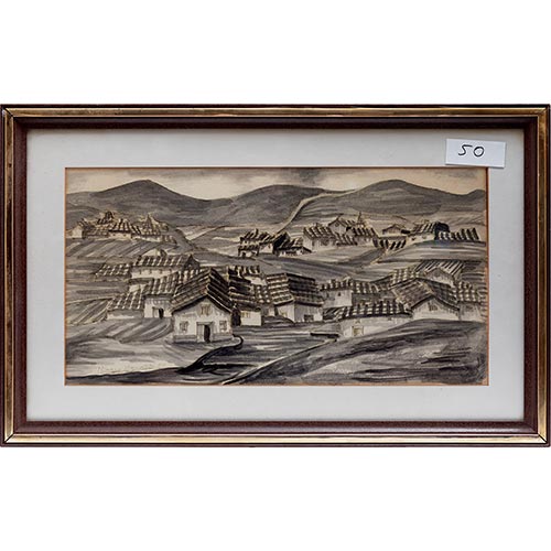 Sub.:5-On - Lote: 256 - MILAGRO BAYARRI CASAN� (Almass�ra, 1939) Vista de pueblo