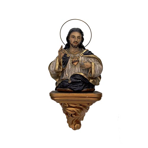 Sub.:5-On - Lote: 315 -  Jes�s con peana en escayola y manos realizadas en plomo