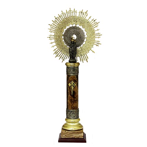 Sub.:5-On - Lote: 75 -  Virgen del Pilar en �nix y metal plateado.