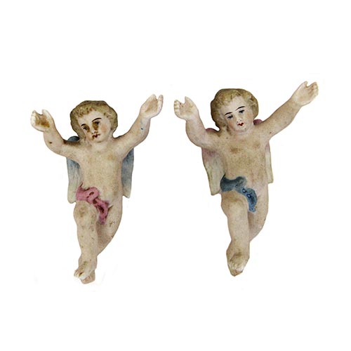 Sub.:5-On - Lote: 337 -  Pareja de angelotes en biscuit.