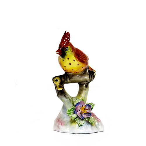 Sub.:5-On - Lote: 342 -  Figura de porcelana policromada que representa a un p�jaro. Faltas.