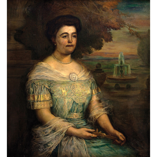 Sub.:5 - Lote: 93 - MARCELIANO SANTA MARA (Burgos, 1866-Madrid, 1950) Retrato femenino con un paisaje al fondo