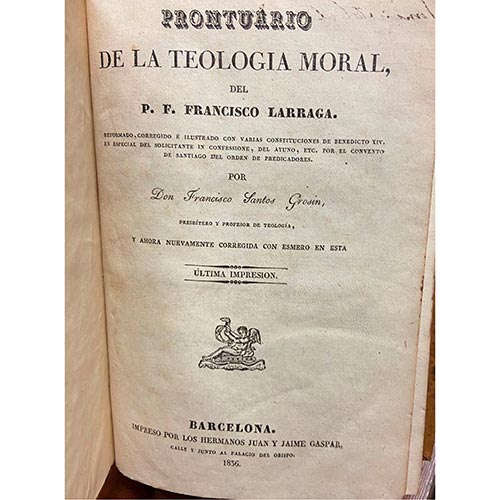 Sub.:6-On - Lote: 2098 -  Religi�n. LARRAGA, F., 