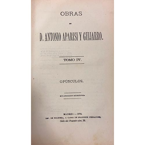 Sub.:6-On - Lote: 2128 -  Literatura. APARISI Y GUIJARRO, A., 