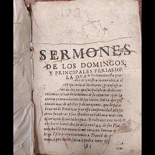 Sub.:6-On - Lote: 2011 -  Sermones de los domingos y principales ferias de la quaresma