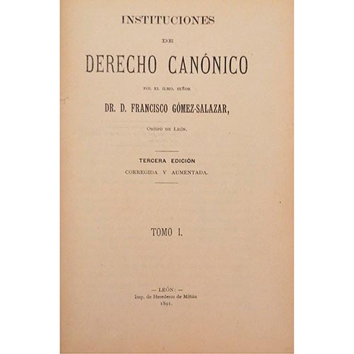 Sub.:6-On - Lote: 2148 -  Instituciones de Derecho Can�nico