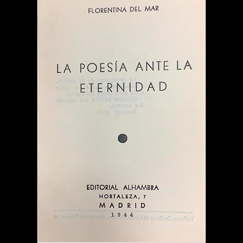 Sub.:6-On - Lote: 2503 -  La poes�a ante la Eternidad