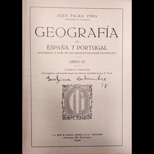 Sub.:6-On - Lote: 2497 -  Geografia. Espaa y Portugal, libro III.