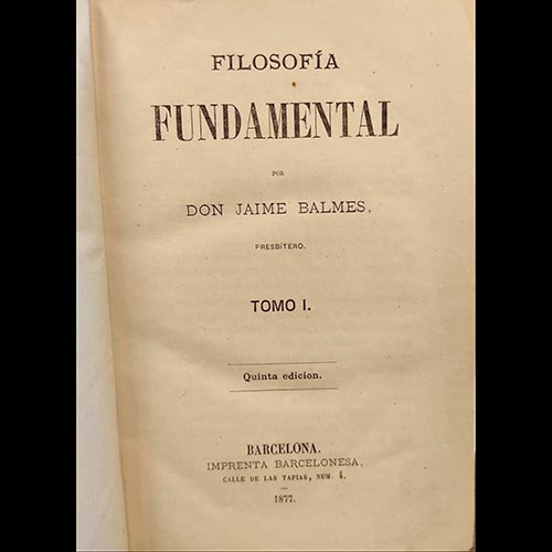 Sub.:6-On - Lote: 2147 -  Filosof�a fundamental. (2 vol.)