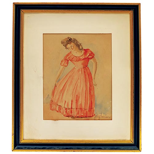 Sub.:6-On - Lote: 304 - ESCUELA ESPA�OLA S. XX Figura de mujer