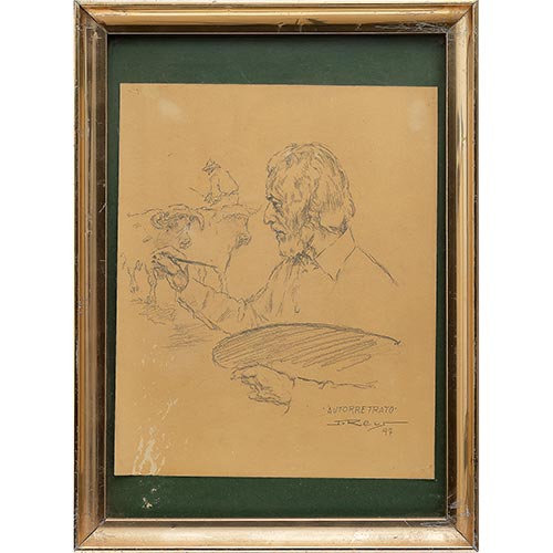 Sub.:6-On - Lote: 328 - JUAN REUS PARRA (Valencia, 1912 - 2003) Autoretrato