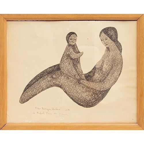 Sub.:6-On - Lote: 332 -  Madre con ni�a, sirena