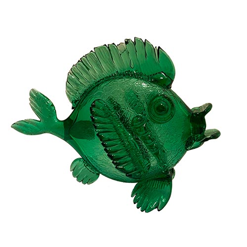 Sub.:6-On - Lote: 206 -  Pez en cristal de Murano, en tonalidad verde.