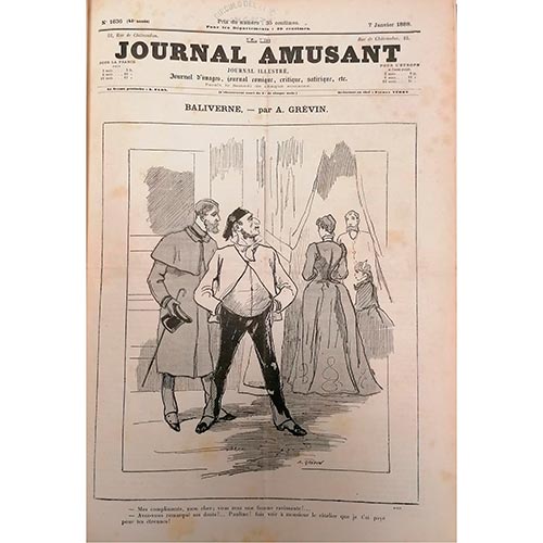 Sub.:6-On - Lote: 2126 -  Le Journal Amusant. Journal Illustr�, Journal d�images, journal comique, critique, satirique, etc. Para�t le Samedi de chaque semaine. 7 enero 1888 - 29 diciembre 1888. N�ms. 1636 - 1687.