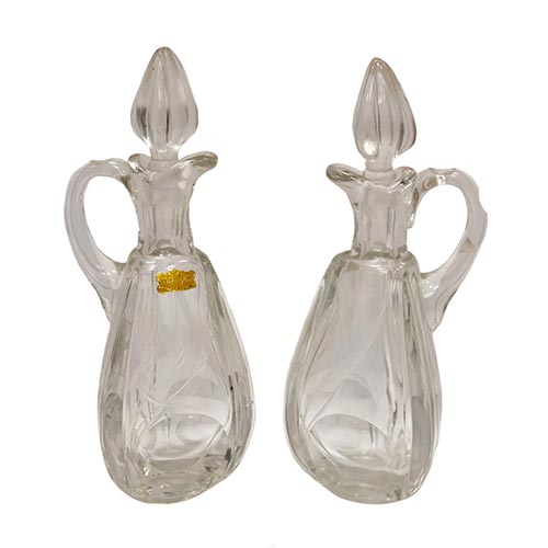 Sub.:6-On - Lote: 250 -  Dos vinagreras de cristal Welhioglax con tap�n.