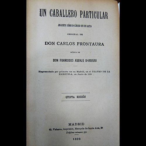 Sub.:6-On - Lote: 2304 -  Teatro/Zarzuela. FRONTAURA, C. 
