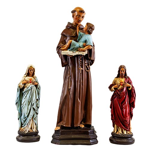 Sub.:6-On - Lote: 155 - ESCUELA ESPA�OLA, S. XX Virgen Dolorosa, Sagrado Coraz�n y San Antonio de Padua