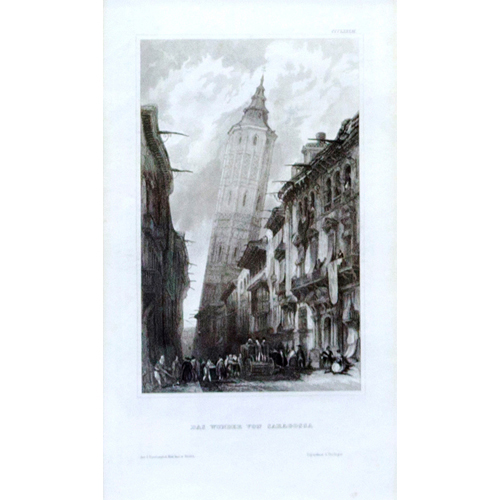 Sub.:6 - Lote: 1070 - JOSEPH MEYER (1796-1856); DAVID ROBERTS (1796-1864) Zaragoza La Torre Nueva. ca. 1845.