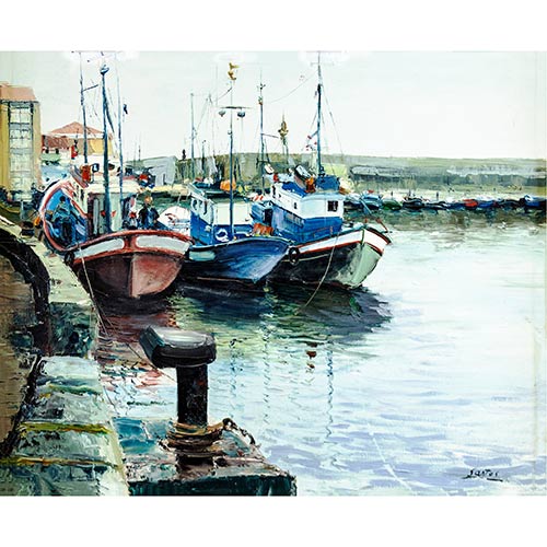 Sub.:7-On - Lote: 131 - ESCUELA ESPA�OLA, S. XX Vista de puerto