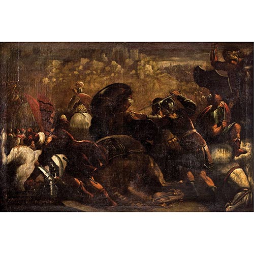 Sub.:7-On - Lote: 186 - ESCUELA ESPA�OLA O ITALIANA, S. XVII La ca�da de las murallas de Jeric�