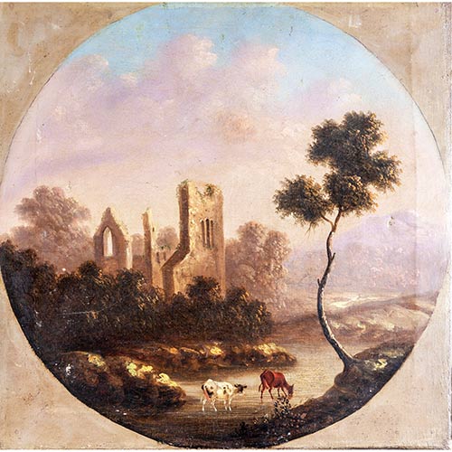 Sub.:7-On - Lote: 180 - ESCUELA ESPA�OLA, FINALES S. XIX Vista con ruinas