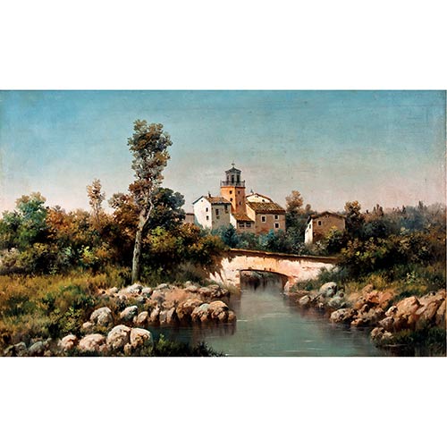 Sub.:7-On - Lote: 161 - ESCUELA ESPA�OLA S. XIX Paisaje