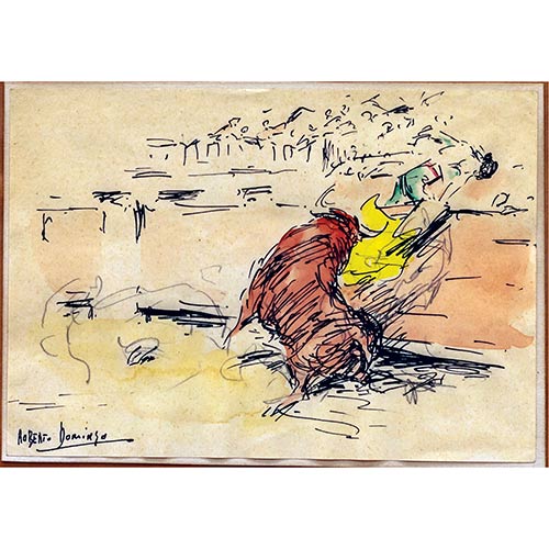 Sub.:7-On - Lote: 56 - ROBERTO DOMINGO (Par�s, 1883-Madrid, 1956) Escena taurina