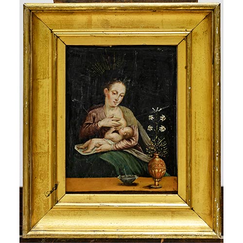 Sub.:7-On - Lote: 195 - ESCUELA ESPA�OLA, FINALES S. XVI Virgen de la leche