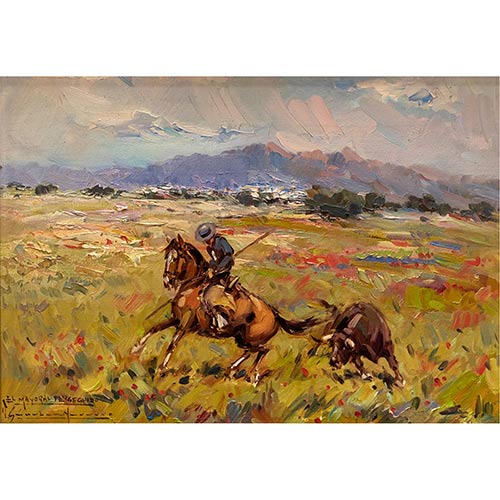 Sub.:7-On - Lote: 117 - VICENTE S�NCHEZ NAVARRO (Torrellano, Alicante 1926-2007) El mayoral perseguido