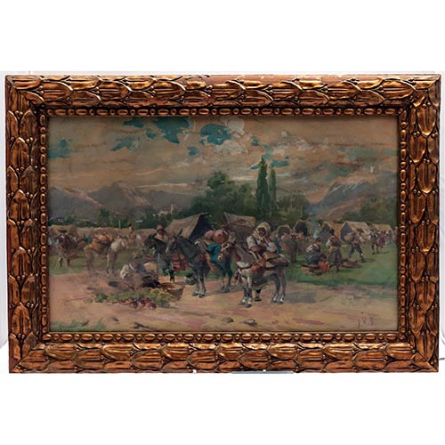 Sub.:7-On - Lote: 153 - ESCUELA ESPA�OLA S. XIX-XX Acampada