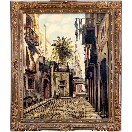 Sub.:7-On - Lote: 112 - JOSEP TRUCO PRATS (Barcelona, 1923-?) Vista de calle