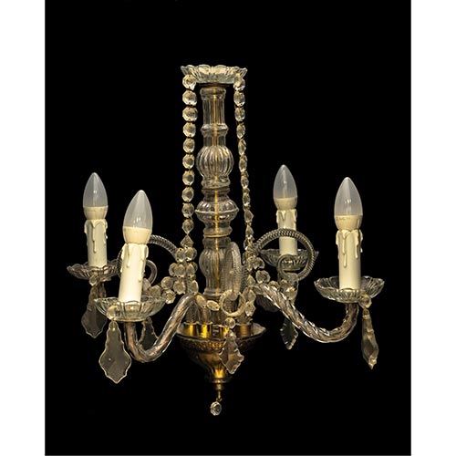 Sub.:7-On - Lote: 316 -  L�mpara de cristal con cuatro luces.