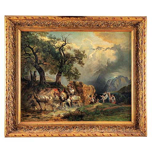 Sub.:7-On - Lote: 189 - ESCUELA EUROPEA S. XIX La siega huyendo de la tormenta