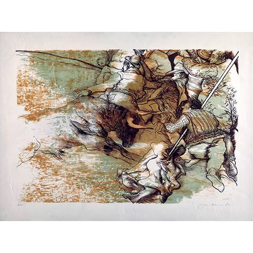 Sub.:7-On - Lote: 32 - MANUEL ALCORLO (Madrid, 1935) Escena Taurina