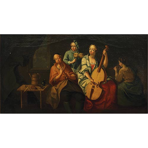 Sub.:7-On - Lote: 184 - ESCUELA FRANCESA S. XVIII La lecci�n de m�sica