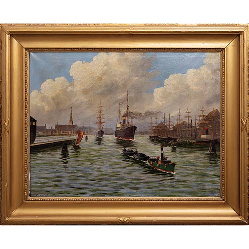 Sub.:7-On - Lote: 155 - ESCUELA EUROPEA S. XIX Vista de Puerto