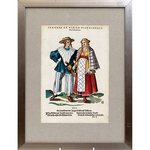 Sub.:7-On - Lote: 27 - AMMAN. Jost (1539-1591); WEIGEL el Viejo, Hans (1549-1577) CANTABRIA. JOVENES EN TRAJE DE FIESTA.IUVENIS ET VIRGO PISCAIENSIS sive Cantabrica. N�remberg 1577.