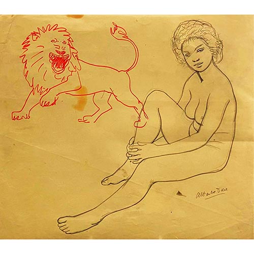 Sub.:7-On - Lote: 5 - ALBERTO DUCE VAQUERO (Zaragoza, 1915 - 2003) Mujer y le�n