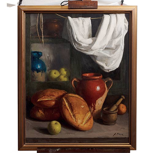 Sub.:7-On - Lote: 75 - ANTONIO MESA ALGUACIL (Granada, 1930-Madrid, 1987) Naturaleza Muerta