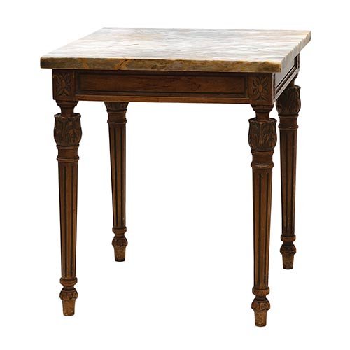 Sub.:7-On - Lote: 222 -  Mesa auxiliar con tapa en m�rmol