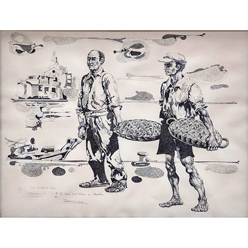 Sub.:7-On - Lote: 24 - JULI�N L�PEZ BORREGUERO (Segovia, 1937) Pesca de arrastre. Rosas.